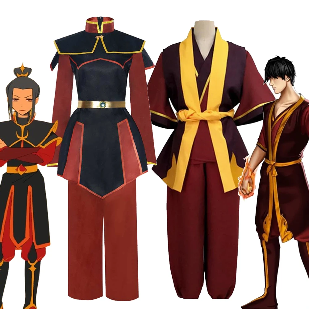 The Last Airbender Cosplay Azula Zuko Cosplay Fantasia Coatume Disguise For Men Women Adult Halloween Carnival Roleplay Suit