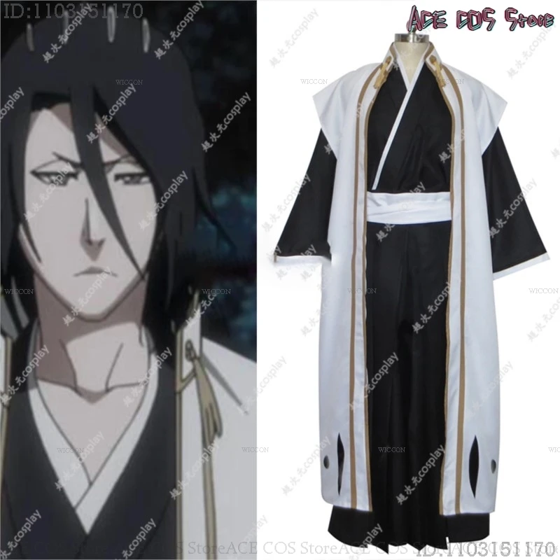 Kuchiki Byakuya Cosplay Costume Anime Wigs Anime Cosplay For Halloween Party Cosplay Suit Mens Roleplay Cape