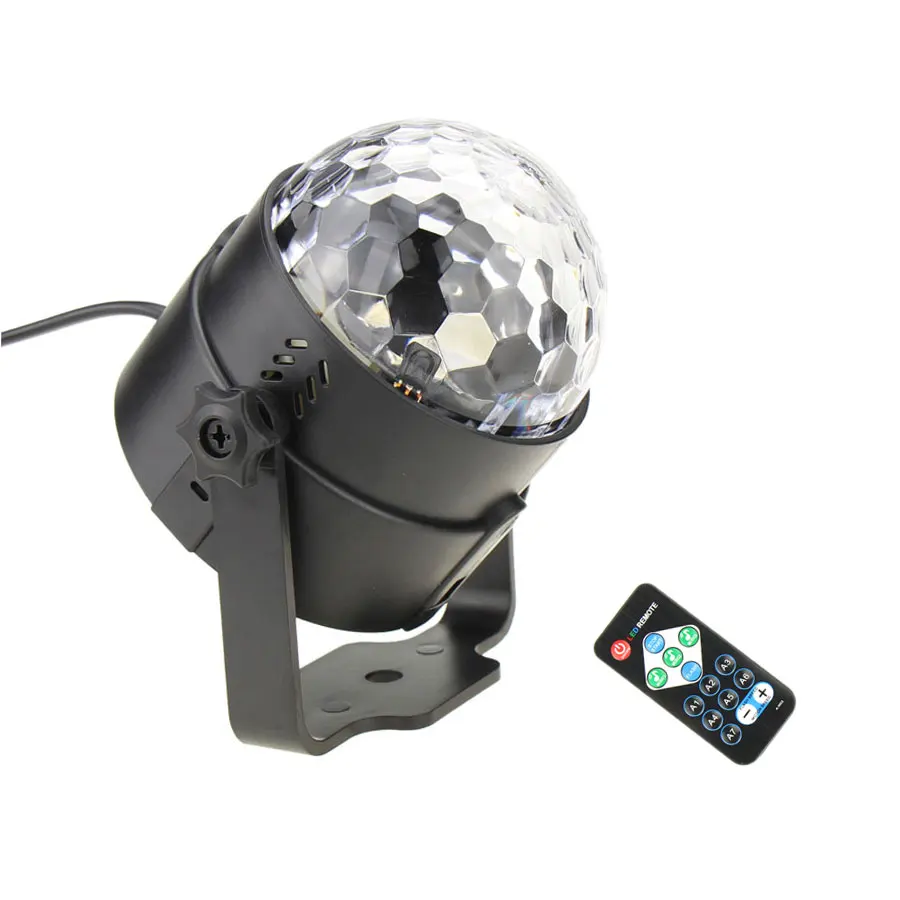 ESHINY MINI 3W Crystal Magic Ball RGB 6 Color LED Stage Effect Light Rotating Full Color DJ Dace Party Room Disco Bulb Lamp R5