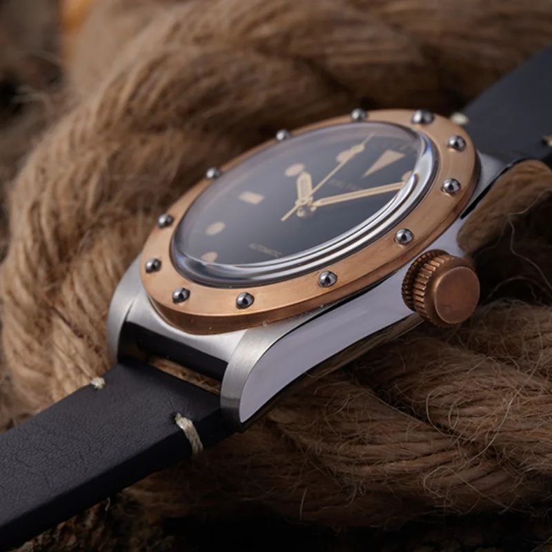Baltany 2025 nuevo Reloj mecánico para Hombre NH38 único Retro 40mm luminoso acero inoxidable impermeable 200m bronce Reloj Hombre