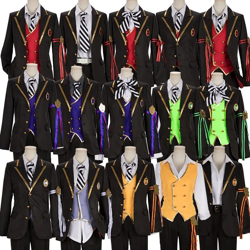 

Twisted Wonderland Games Cosplay Costume Night Raven College School Uniform Riddle Rosehearts Leona Kingscholar Outfit Halloween