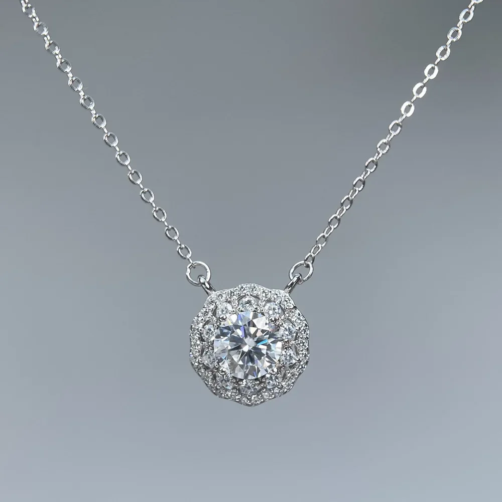 MuShan Designer Jewelry 925 Sterling Silver Locket Necklace Moissanite Diamond Non Tarnish for Mom Rhodium Plated MST Patent