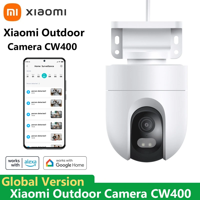 

Xiaomi Outdoor Camera CW400 Global Version Smart Camera WIFI 4MP 2.5K HD IP66 Waterproof Smart Full-color Night Vision MI Camera