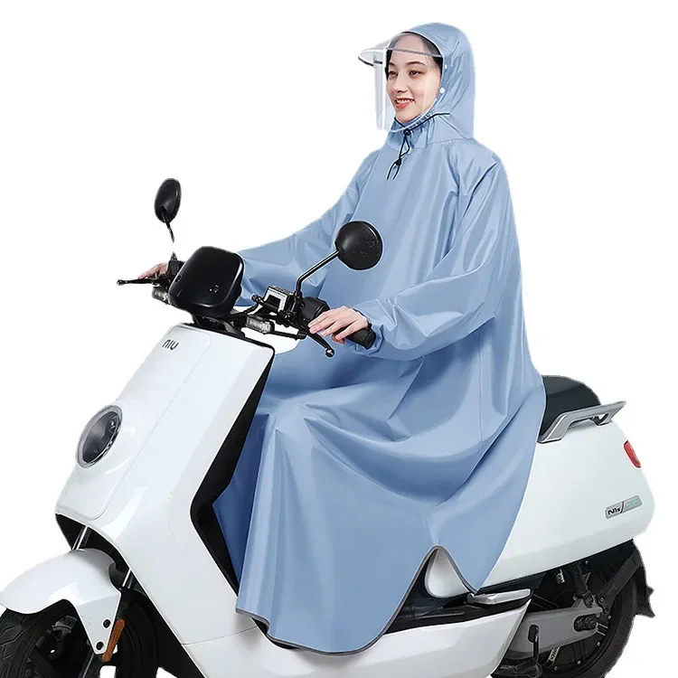 Motorcycle Raincoat with Oxford Sleeves Modern and Simple - Single-Piece Fashionable Raincoat for Electric Bikes and Motorcycles