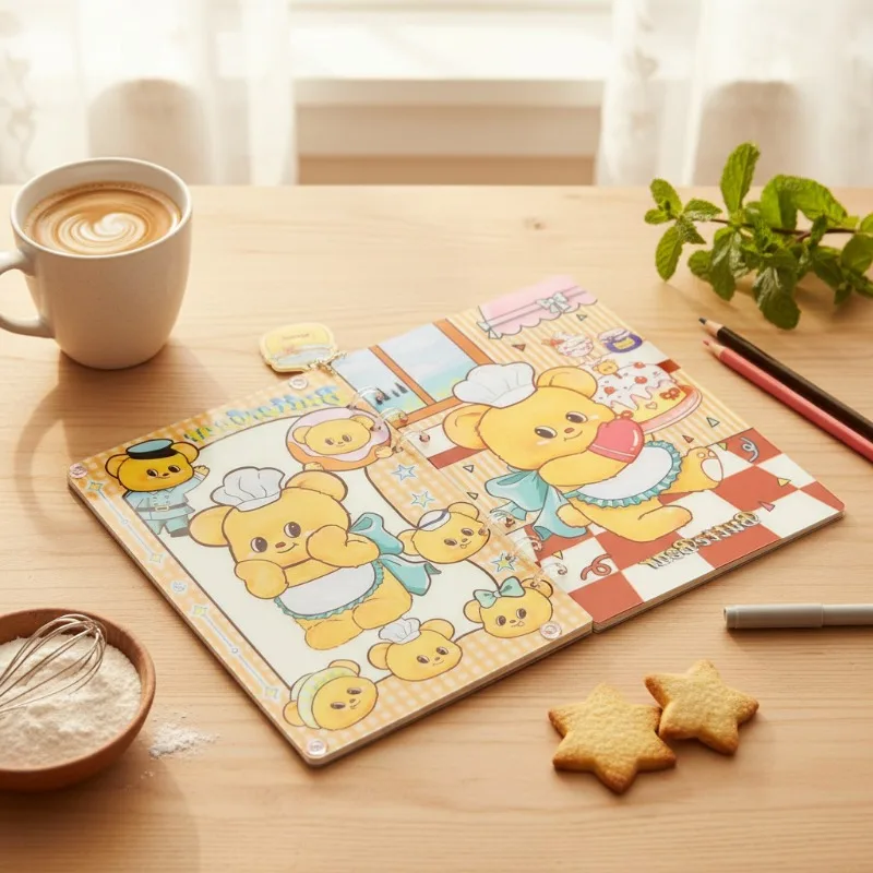 Acrylic Shake Book Rustling A5 A7 Winnie the Pooh Cartoon Sketch Diary Handbook Student Stationery Friends Sticker Kawaii Gift view 5