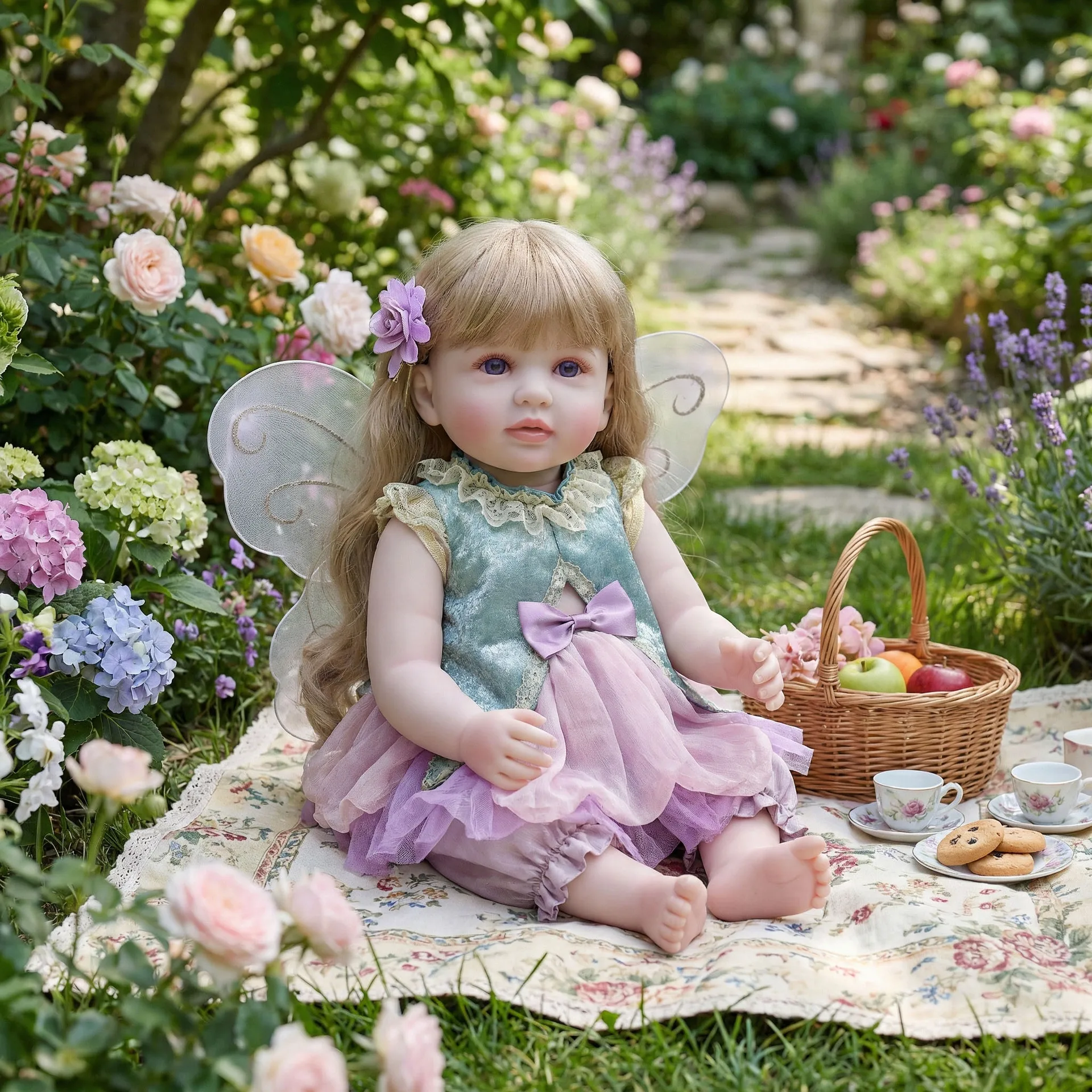 

Кукла-реборн 55 см: Эльф-бабочка, имитация младенца, кукла-девочка, украшение, подарок