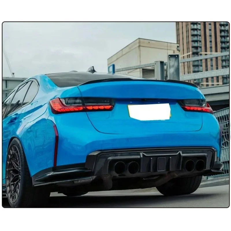 Горячий продавать влажный автомобильный задний бампер из углеродного волокна, диффузор для BMW M3 G80 M4 G82 G83 + задний ремешок для губ, задний диффузор