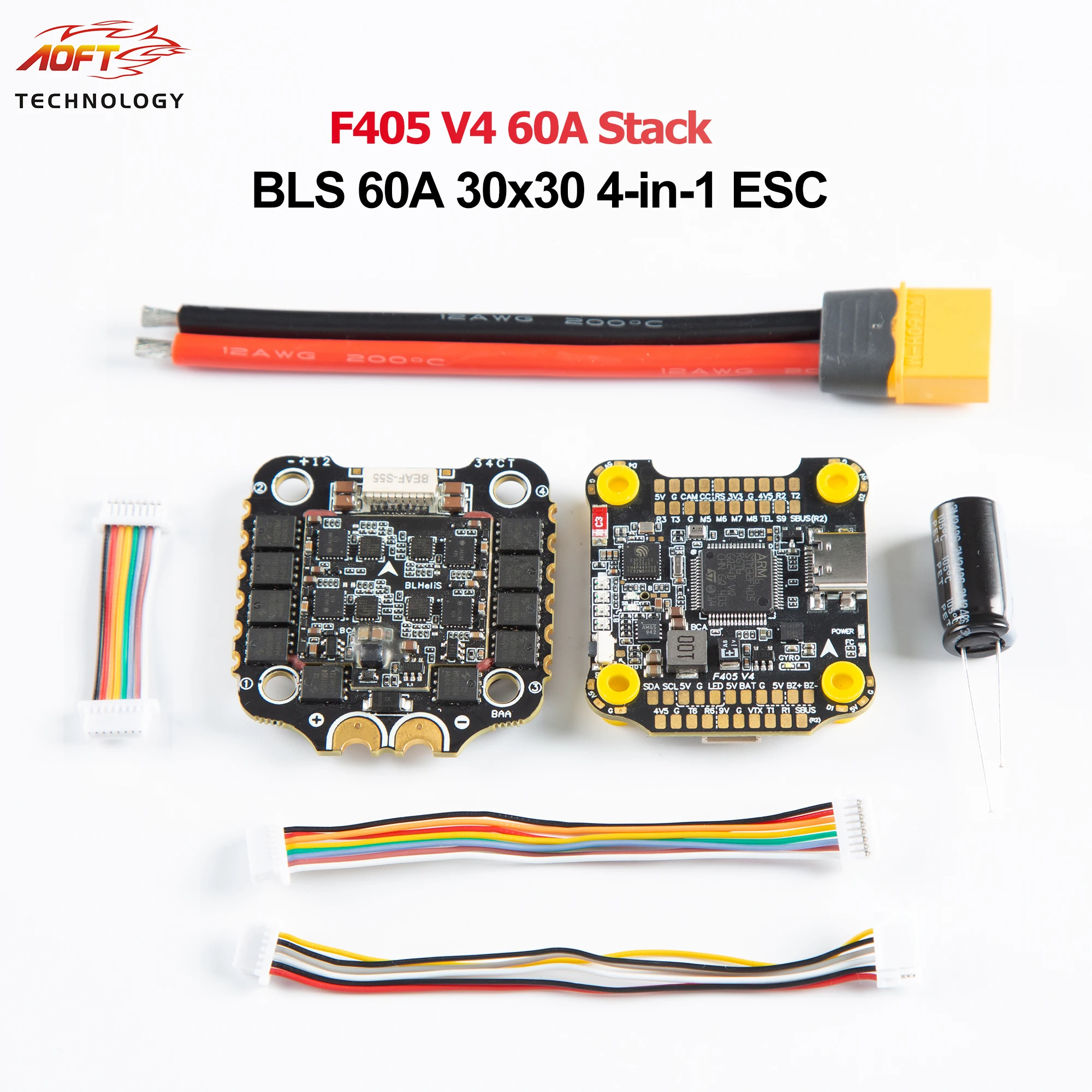 

F405 V4 BLS 60A 30x30 FC&ESC Stack BLHELIS 60A 4in1 ESC F405 Контроллер полета 3-6S LiPo AT7456E чип для RC FPV Quadcopter Part