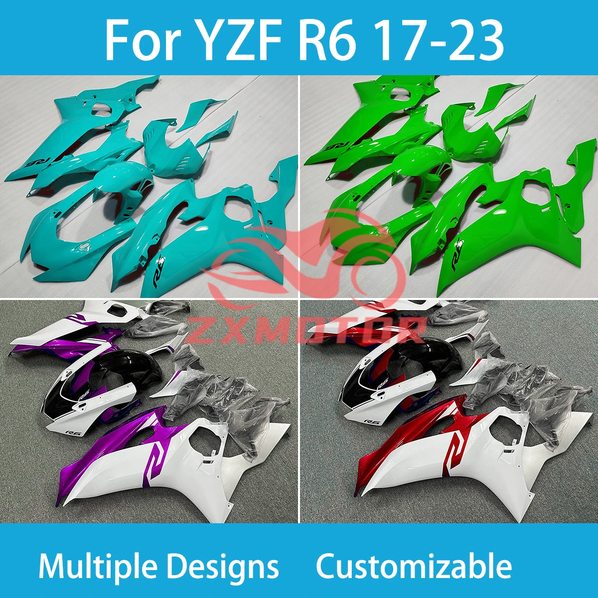 

Motorcycle Fairings YZF R6 17 18 19 20 21 22 23 Injection Accessory Complete Fairing Kit Bodywork for YAMAHA YZFR6 2017-2023