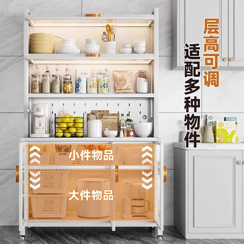Kitchen, Shelves, Edge, Locker, Floor Floor, Multi-layer, Microwave Oven