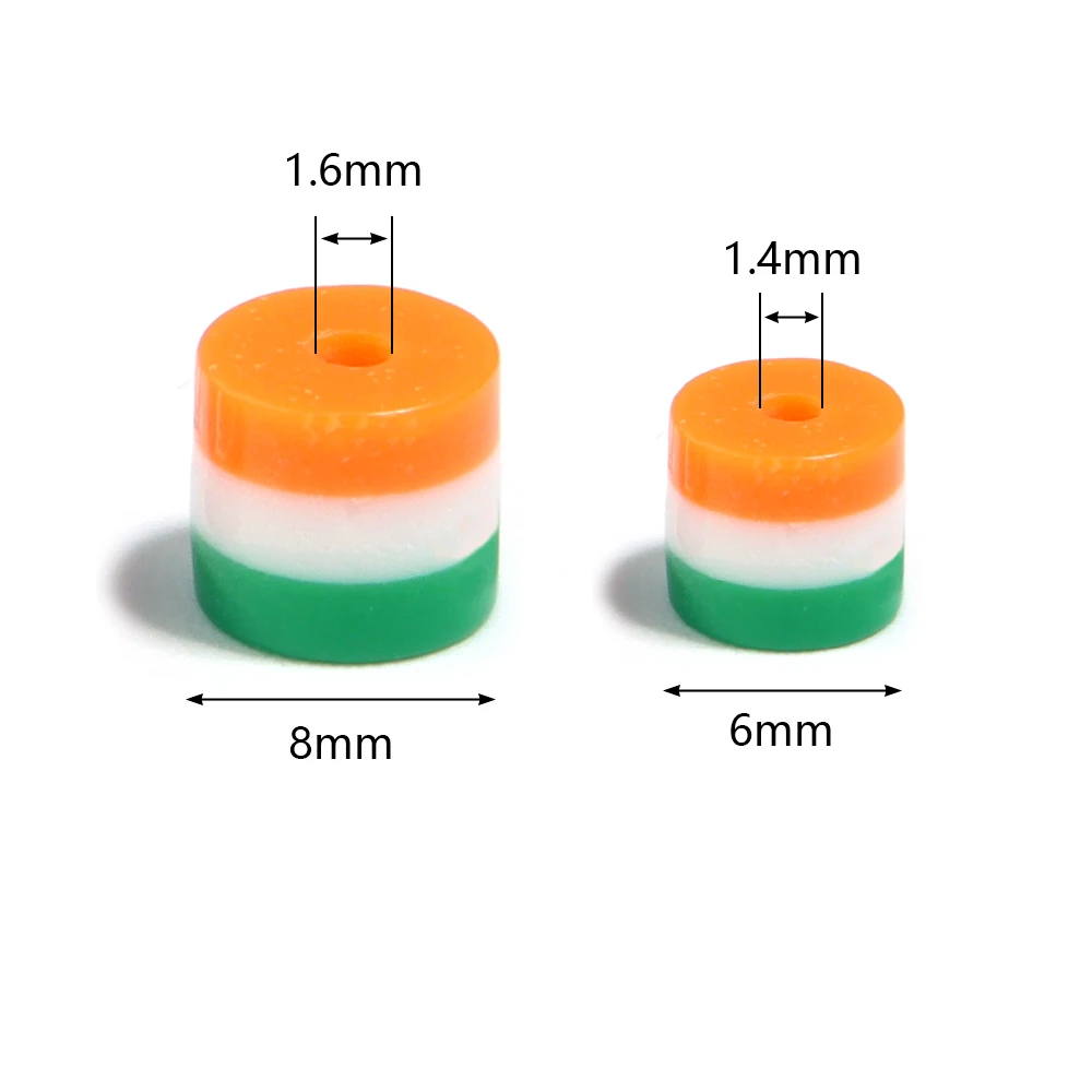 50pcs/lot Acrylic Beads Country Flag Beads Loose Spacer Stripe Bead For Jewelry Making DIY Charms Bracelet Necklace Accessories