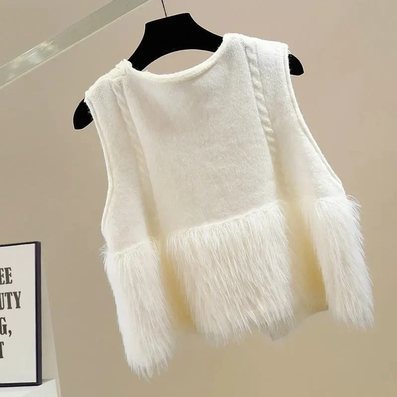Women's Sweater Vest Jacket Autumn Design Sense Ladies Sleeveless Double Breasted Fashion V-neck Female Tank Top Coat 2025 New