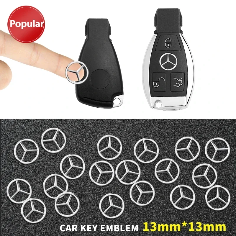 

# 13 мм наклейки с эмблемой ключа автомобиля, аксессуары для Mercedes Benz AMG E S C A B Class GLE GLS CLS GLC CLA GLA GLK GLB W205 W221 W177