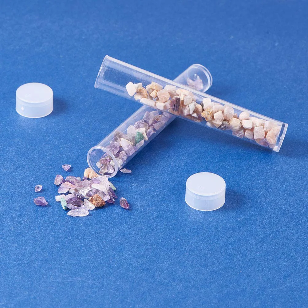 

100pcs Capsule Bottles Plastic Travel Containers Refillable with Caps for Sugar Test Tube Liquid Storage Portable