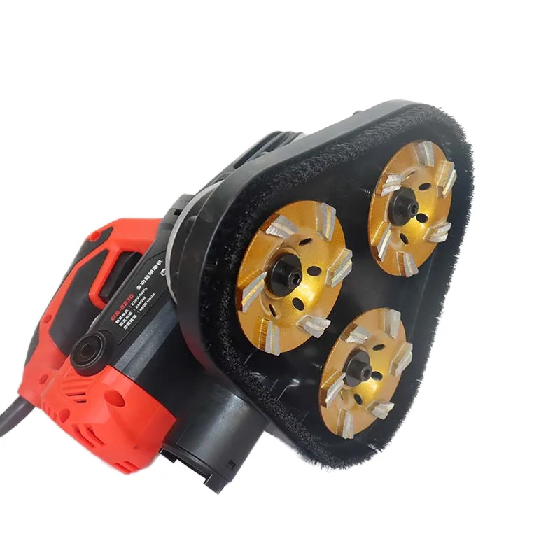 Cement Floor Grinder Concrete Artifact Hand-held Three-head Dust-free Grinder Rough Planer Small Floor Grinder
