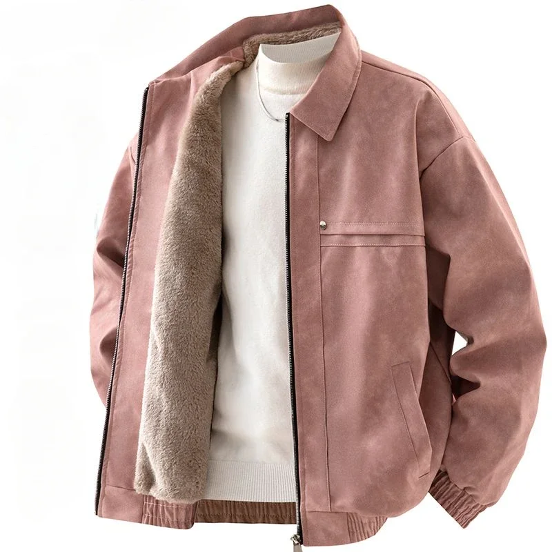 Winner Leather Jacket Fleece Warm Coats Luxury Men Clothing Trend Faux Leather Jackets Zipper Windproof Coldproof Outerwear New