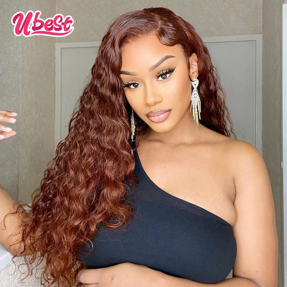 

Ubest 13x6 Ginger Brown Loose Deep Lace Front Wig Human Hair Chocolate Tranparent Lace Frontal Wig Pre Plucked For Women Wigs