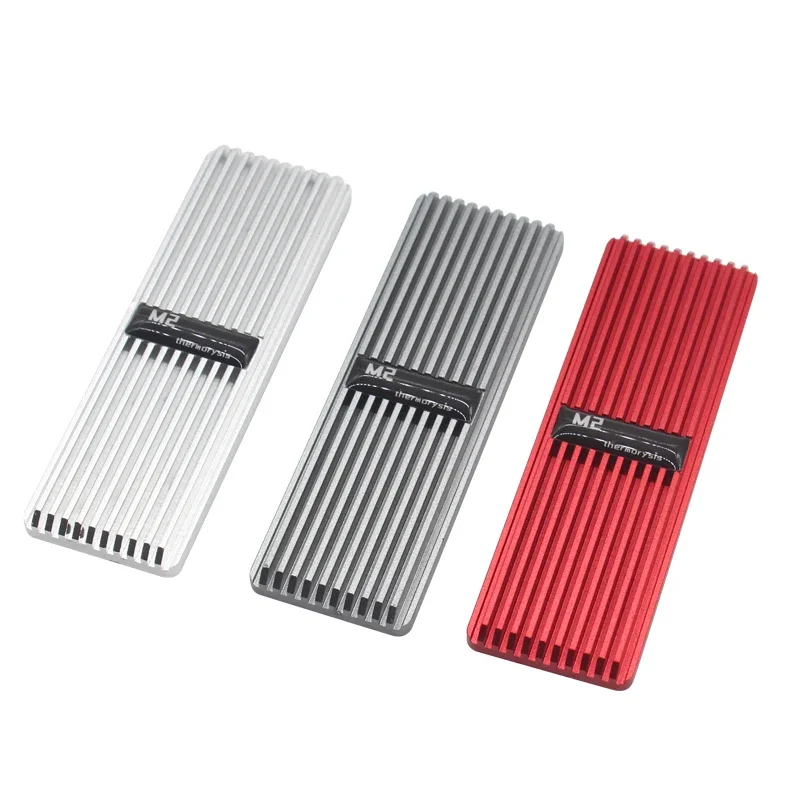 Aluminum Slim Ultra-thin 5mm M.2 2280 SSD Radiator Cooling Heatsink Metal Snap-in Mounting Buckle Red Silver White Gray Ryzen