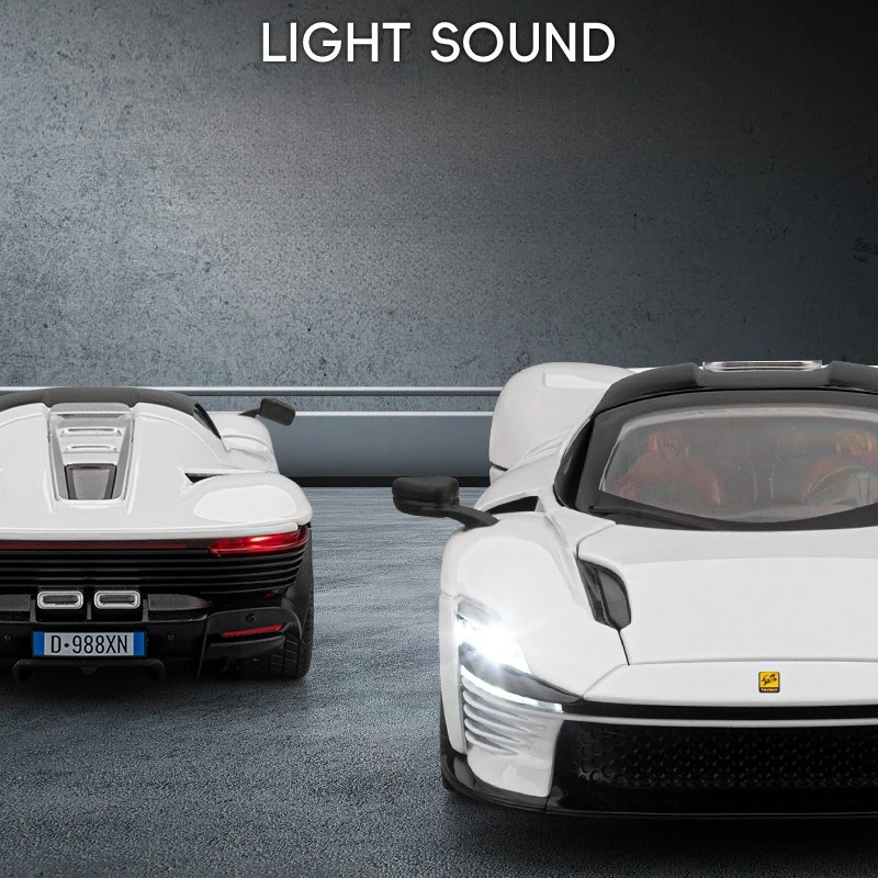 1:22 Ferrari SP3 voiture de sport Simulation alliage son lumière modèle de voiture tirer BackToy voiture ornement modèle cadeau pour enfants