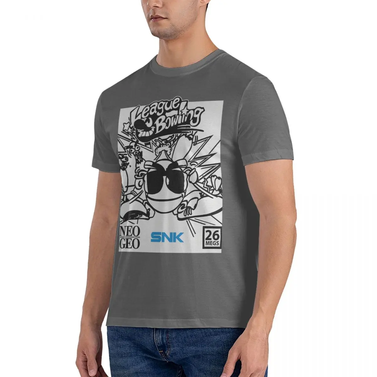 Men's League Bowling Neo Geo SNK By Lilly And Mae Pullover Hoodie T Shirt Neo Geo Cotton Clothing Neck Tee Shirt Classic T-Shirt