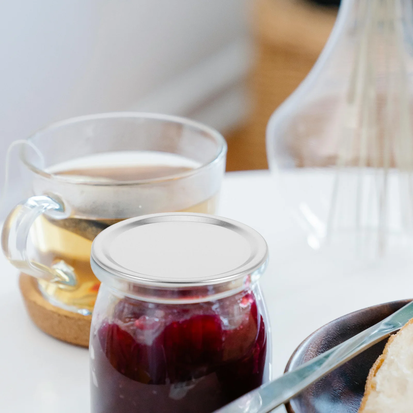 

Alipis 24pcs Jar Lids Tinplate Reusable Canning Caps Regular Mouth Airtight Sealing for Storage Jars