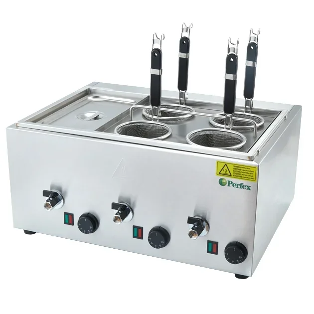 Quality first commercial using pasta cooker stainless steel pasta/spaghetti boiler 6 baskets hot sale