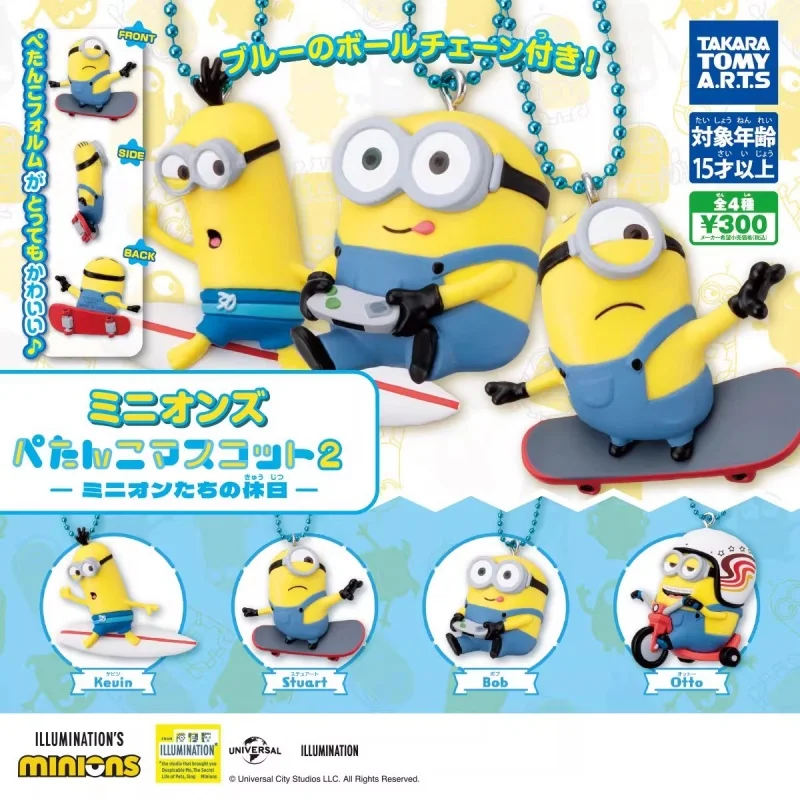 TOMY Echte 4 Stücke Gashapon MINIONS Anime Figur Spielzeug Für Kinder Geschenk Sammeln Modell Ornamente