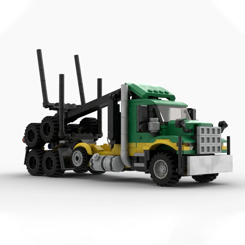 561 Parts MOC City Engineering Logging Truck Model Technology Building Block Creative Children Toys Educational Christmas Gifts