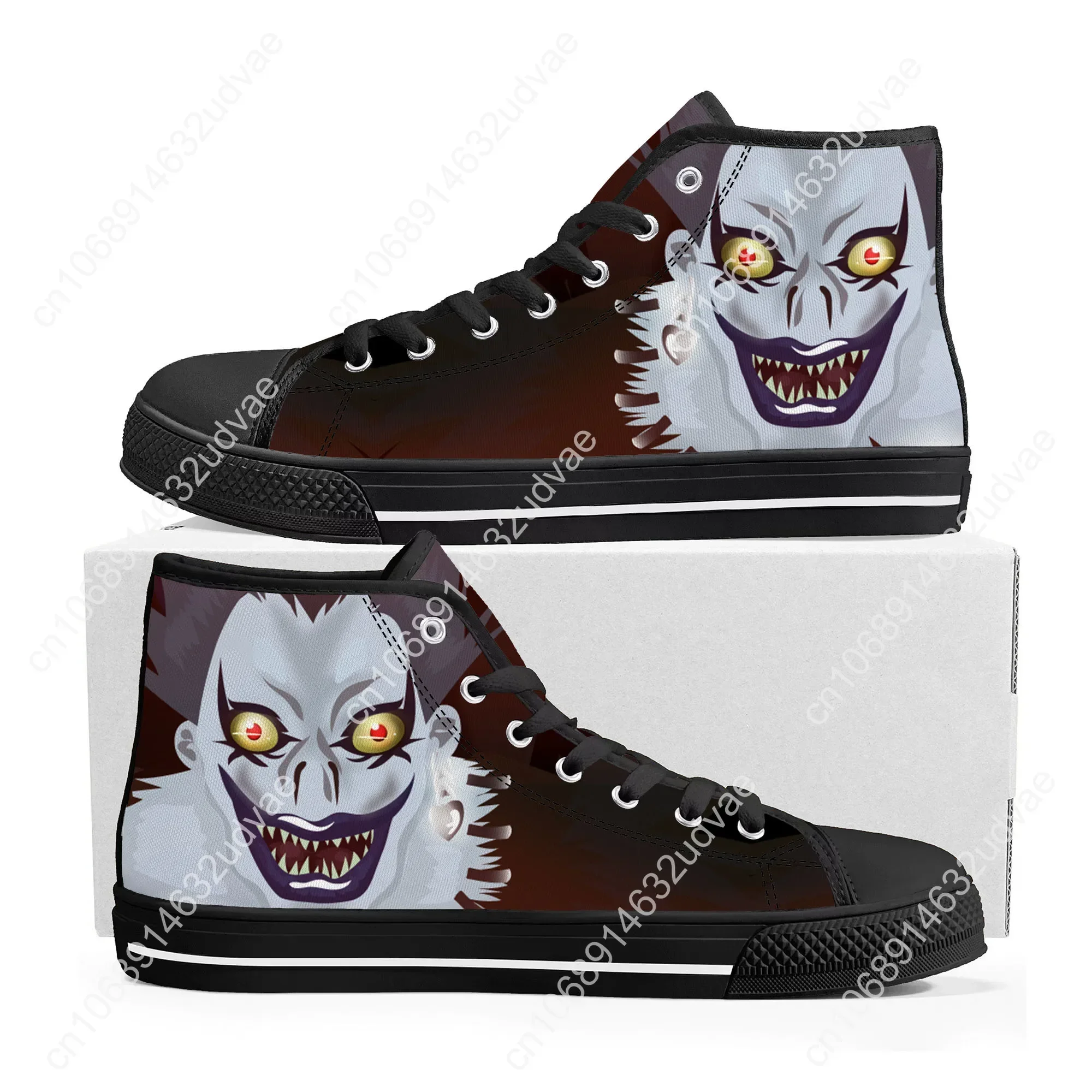 Demon Ryuk Horror Death Note High Top Sneakers High Quality Mens Womens Teenager Canvas Sneaker Casual Couple Shoes Custom Shoe