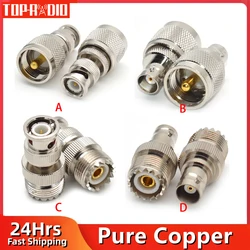 BNC Male Female to UHF PL259 Male SO239 Female RF Coaxial Adapter Copper Connector For Radio Antenna