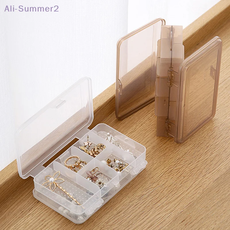 Transparent Double-layer Plastic Jewelry Storage Box Multi-purpose Organizer Container For Hair Clips Necklace Earring Jewelry