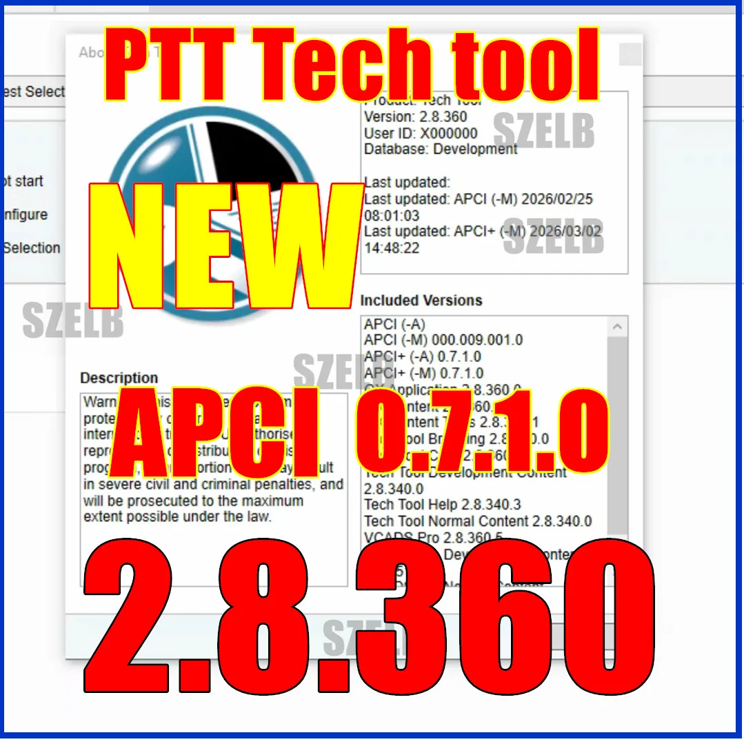 

Новейший премиум-инструмент Tech Tool 2.8.360 с APCI 0.7.1.0, новая версия PTT 2.8, история версий продукта с инструментом разработчика для удаленной установки