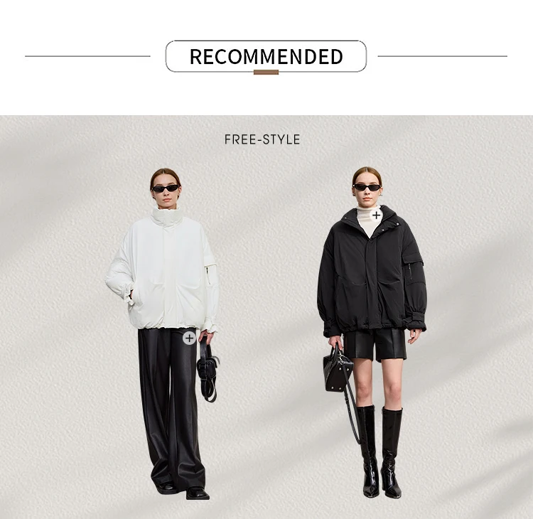Amii Women's Jacket 2025 Winter New Loose Zipper Casual Thick Women's Outerwear Warm Turtleneck Cotton-padded Jacket 12544133