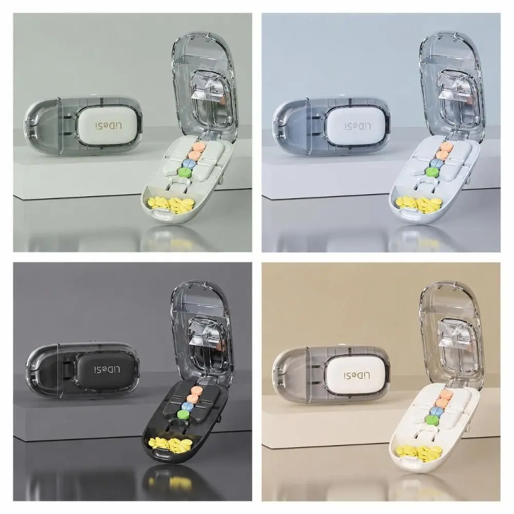 2/3/4 Parts Pill Cutter Dustproof Visible Pill Splitter Precise Pill Divider Storage Box Crusher Divider