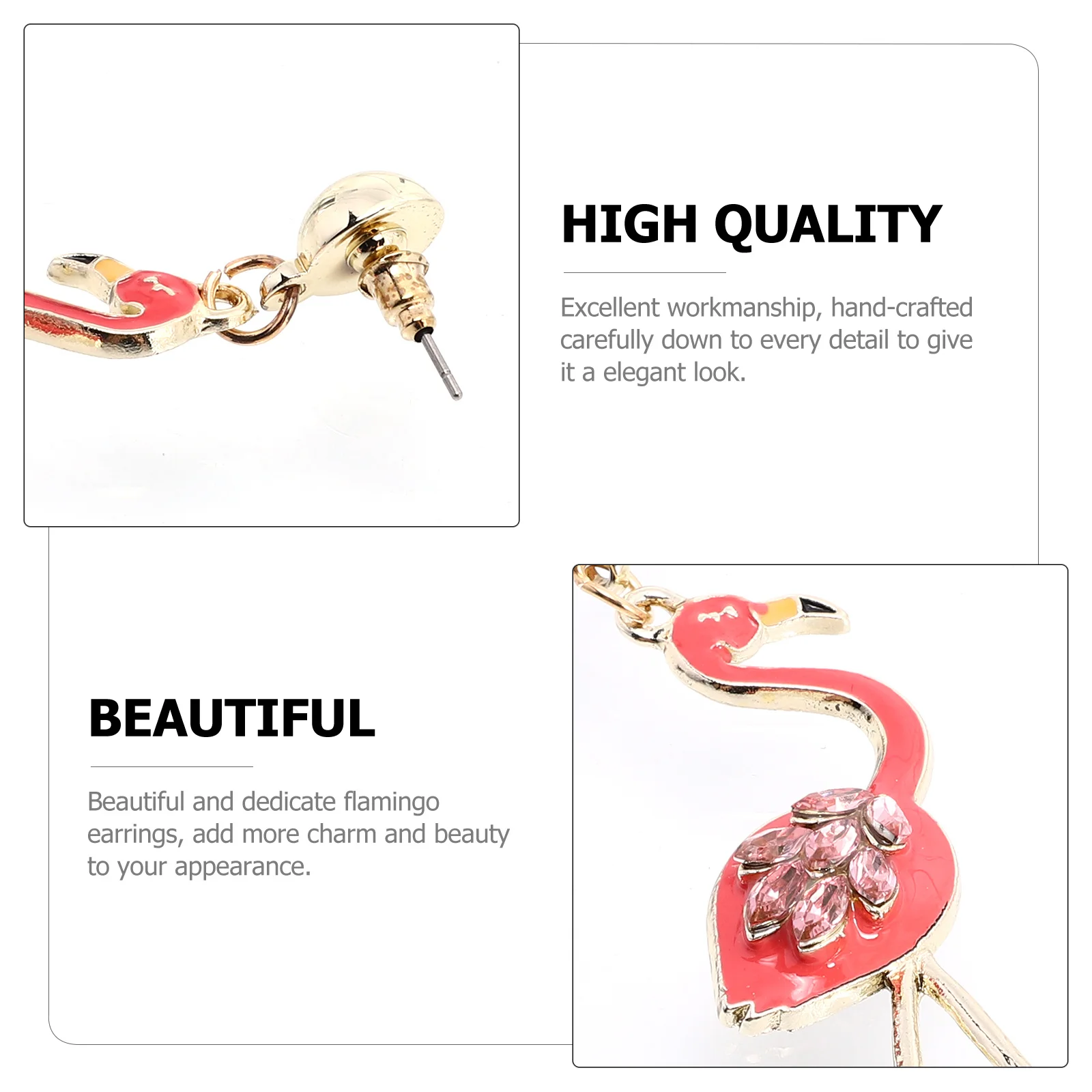 1 par flamingo balançar brincos rosa bonito feminino moda jóias presente para meninas festa usar acessório de adorno de orelha