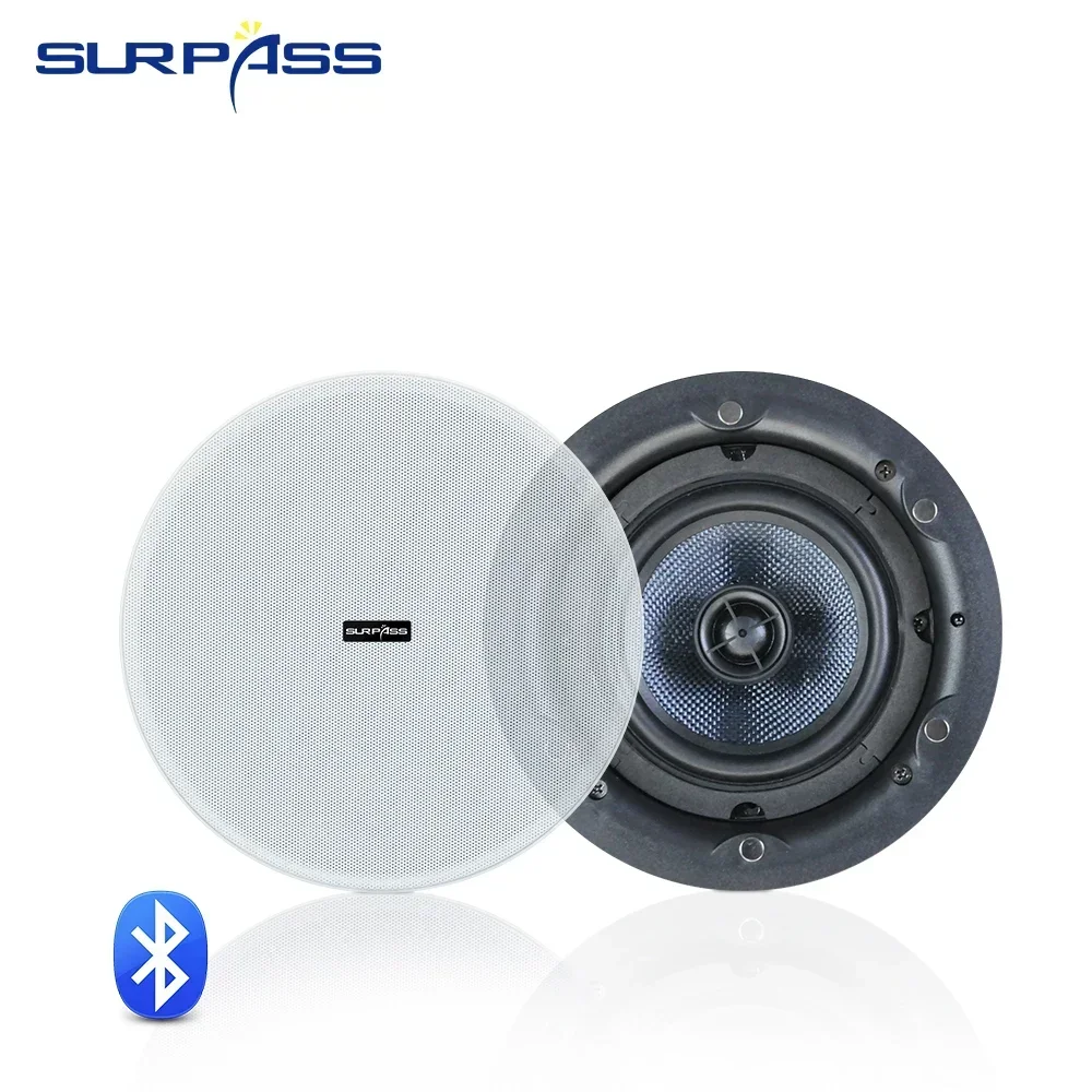 Ceiling Bluetooth Speaker 5.25inch 30W Built-in Class D Digital Amplifier Home Audio Sound System for Bathroom Theatre Kitchen