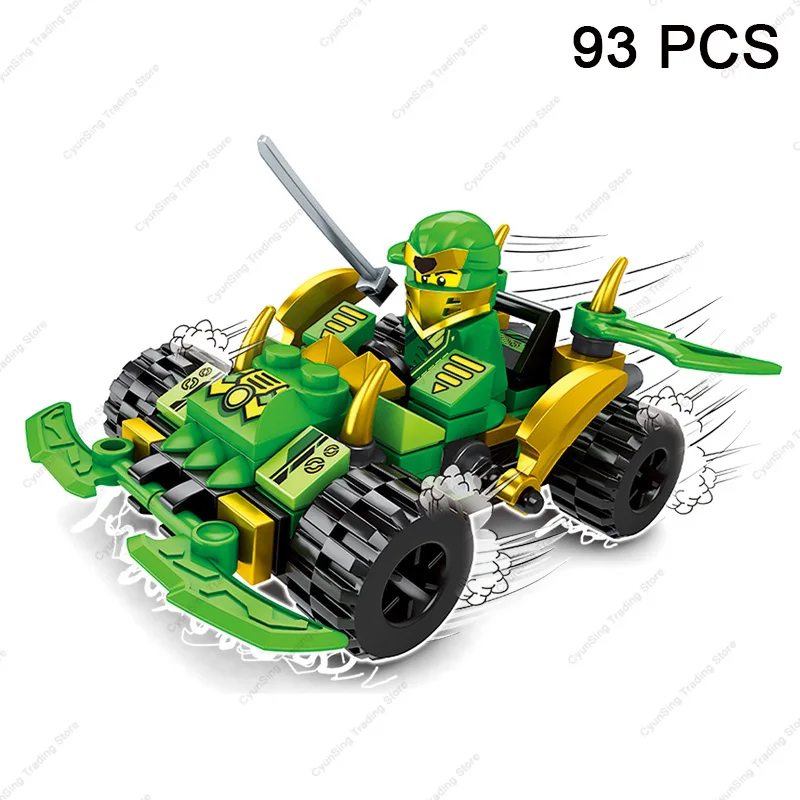 Ninja 4 in 1 Classic Anime Kai Jay Cole Lloyd War Armor Car Mech Chariot Model Action Figure Building Blocks Kit Bricks Kids Toy