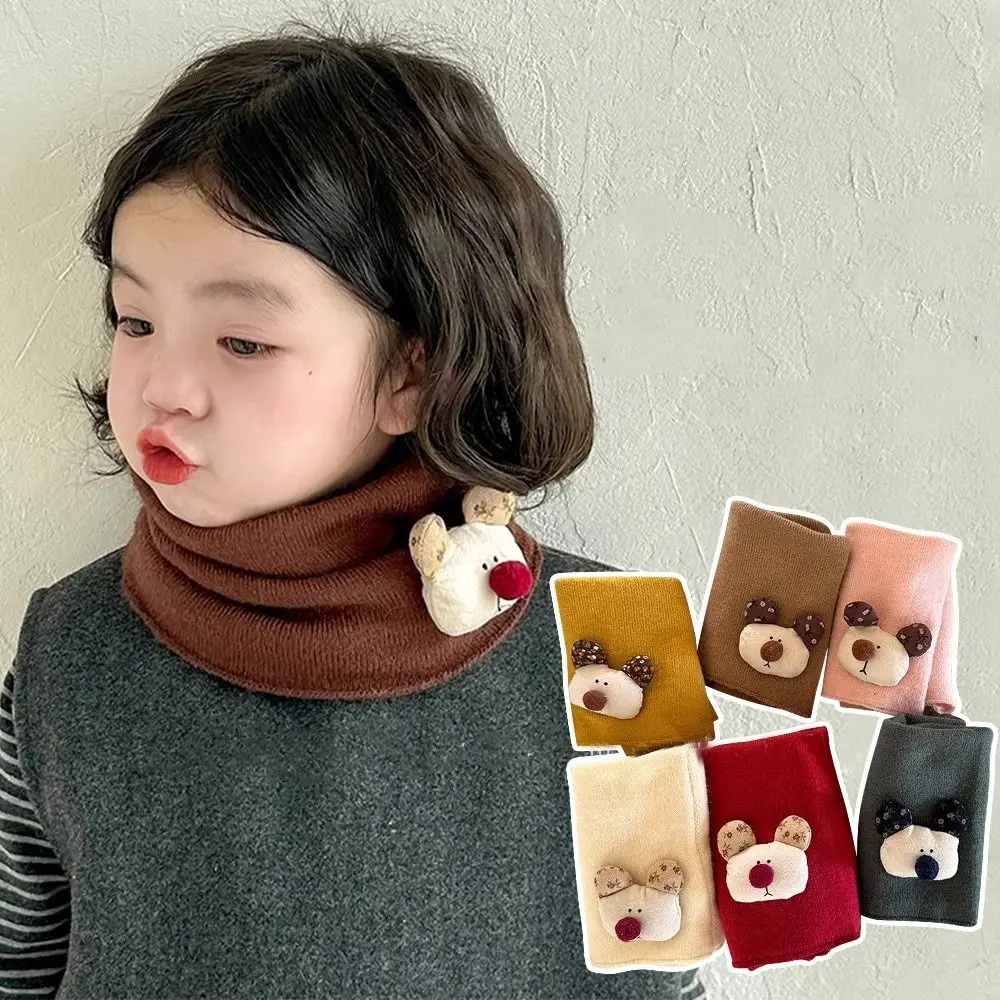 

Simple Cute Boys Girls Scarf Mask Korean Style Winter Knit Scarves Thick Windproof Baby Bib Infant Toddler