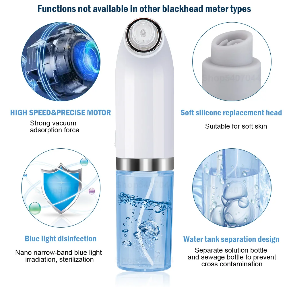 Pore Cleanser Vacuum Electric Suction Facial Comedo Acne Remover Extractor Tool Kit Blackhead Remover Vacuum