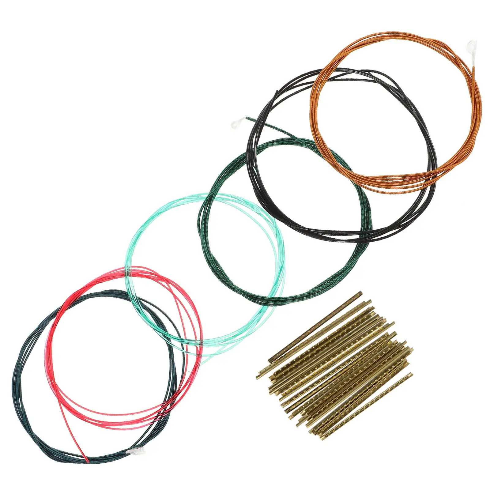 

1Set Classical Accessories 6 Colorful Strings 19 Brass Frets 22mm Guitar Parts Replacement Strings For Classical Guitar Supplies