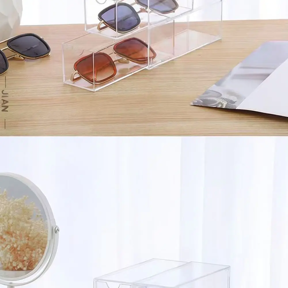 Stackable Acrylic Eyewear Drawer Organizer Desktop Storage Box For Jewelry Cosmetic Stationery Display Case