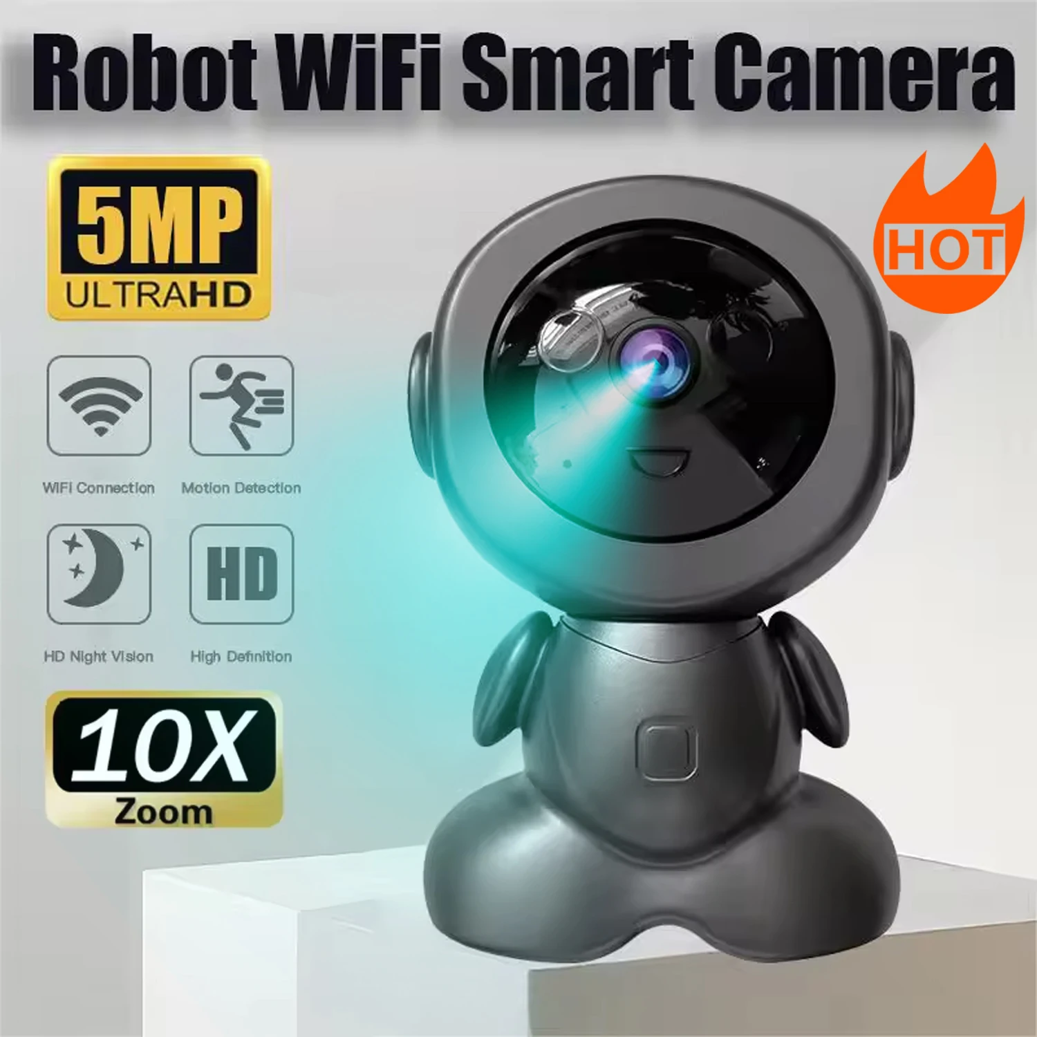 

New WiFi IP Camera Wireless Indoor Robot Baby Monitor Two Way Audio Motion Detection Video Camara V380 CCTV Security Protection