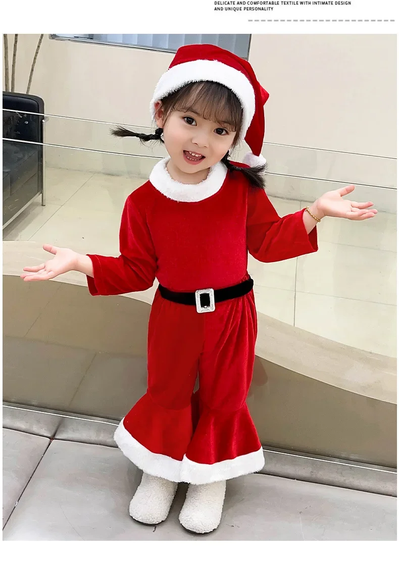 เด็กสาวปีใหม่ Elf COSPLAY เครื่องแต่งกายสีเขียวสีแดง Santa Claus ชุดเด็กแฟนซี Christmas PARTY ชุดเครื่องแต่งกายประสิทธิภาพ