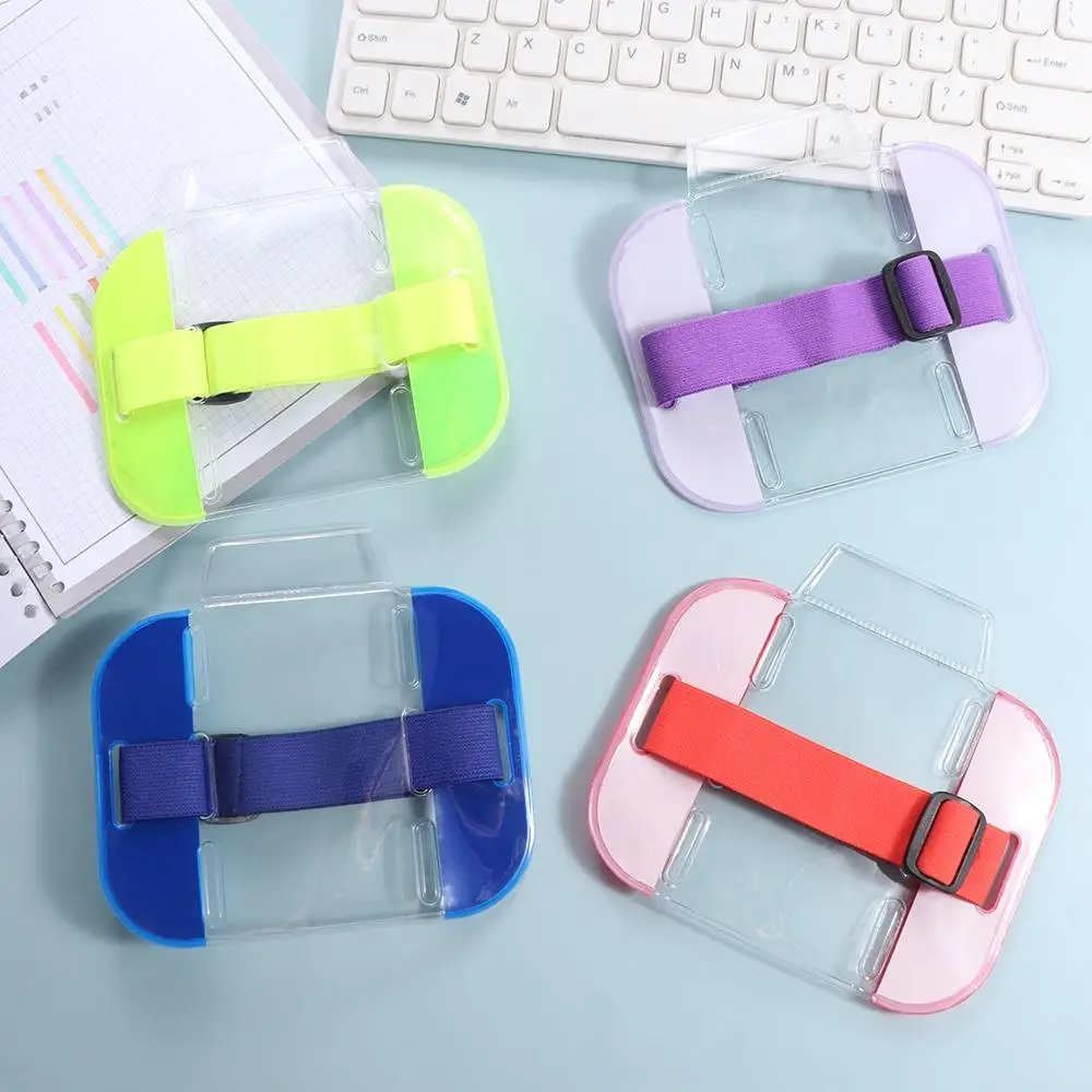 Color Casual PVC Arm Elastic Band Bag Women Men Credit Card Case Transparent Elastic Arm Band Photo Armband ID Badge Holder