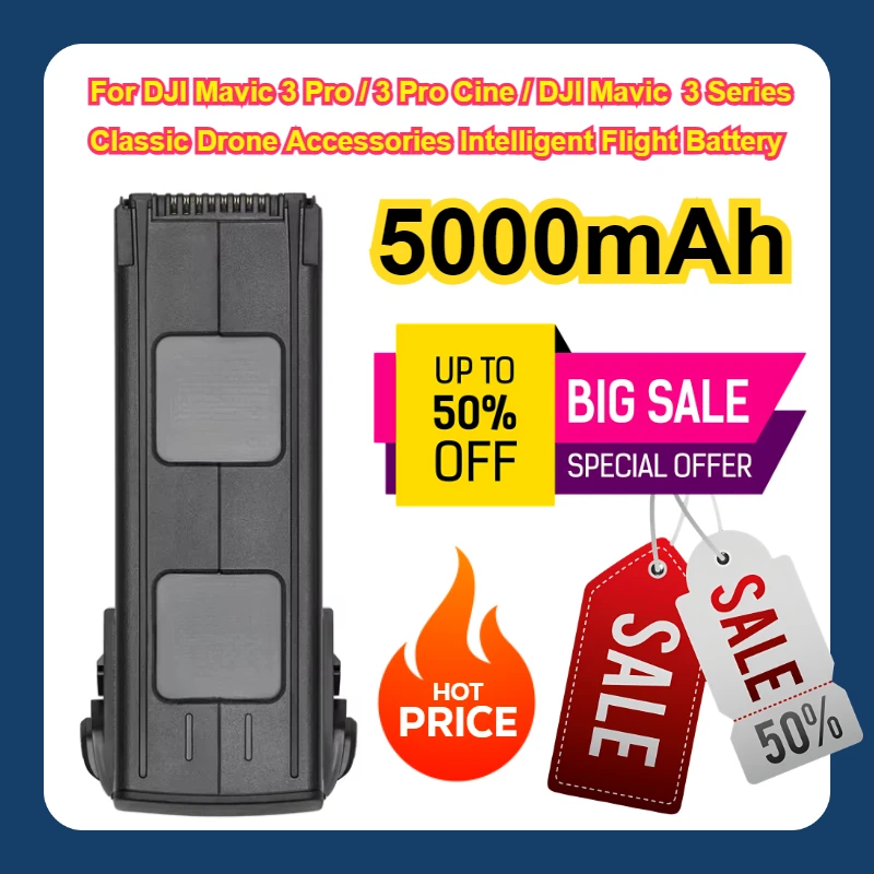 

For DJI Mavic 3 Pro / 3 Pro Cine / DJI Mavic 3 Series Classic Drone Accessories Intelligent Flight 5000mAh Battery