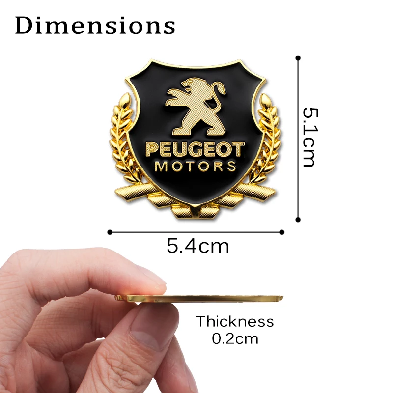 2pc 3D Metal Car Emblems Badge Stickers Decoration Decal for Peugeot 3008 208 407 406 4008 206 5008 308 307 301 Auto Accessories