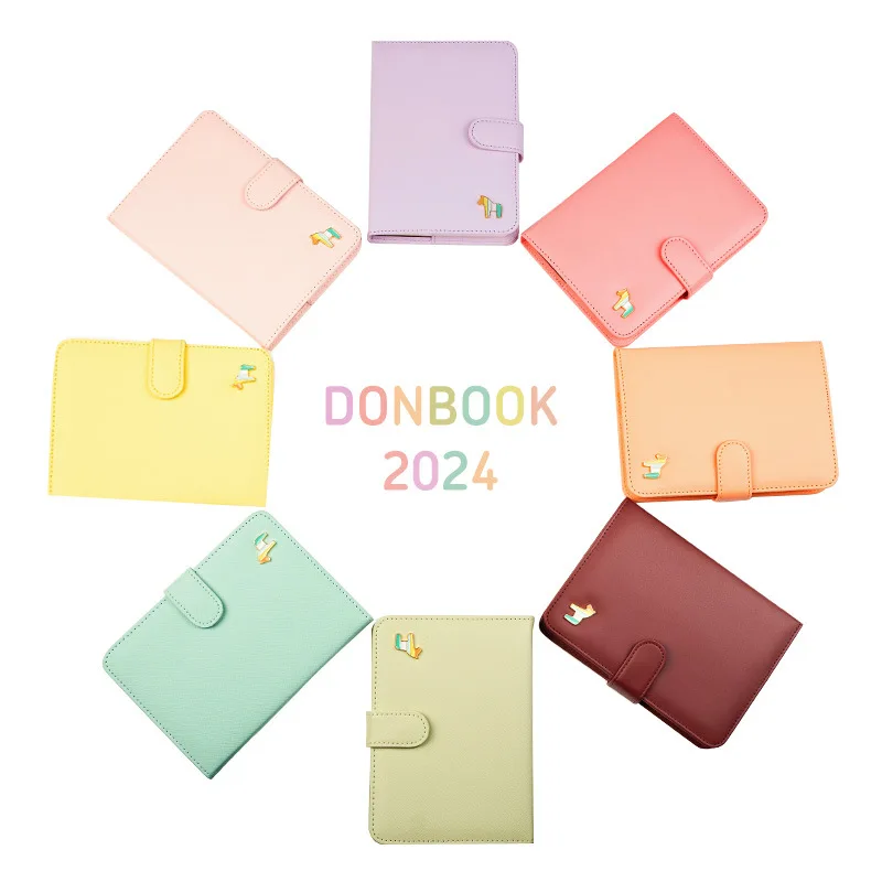 Chinese 2024 Pony Schedule Book Leather Noodle 396 Day Diary Book Korean Hand Book Notebook time management planner