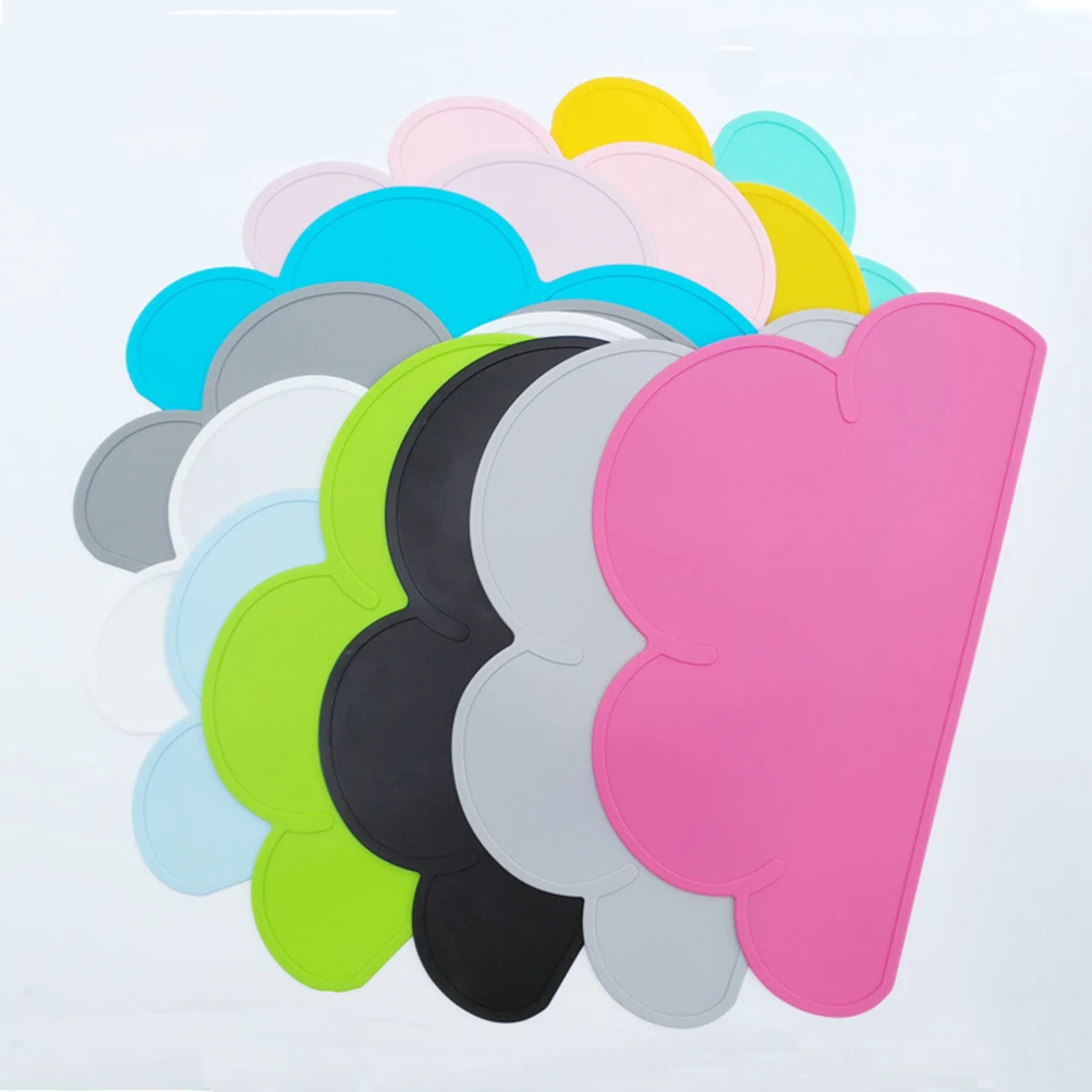 

2 Pcs Silicone Cloud Placemat Children Cup Non-slip Anti-slip Placemats Heat Insulation Table Shaped