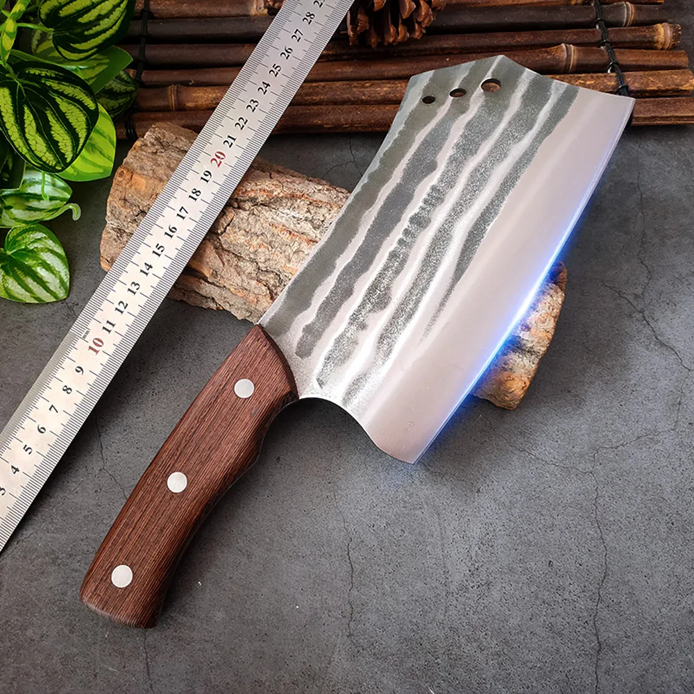 

Forged Butcher Kitchen Chef Knife Stainless Steel Meat Chopping Cleaver Slicing Knife Chinese Chef Utensils with Wooden Handle