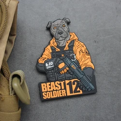 12 Zodiac Dog 3D PVC Patch for Clothing Bag Decoration Targeting Dragon Rabbit Cattle Tiger Beast Soldier Weapons Tactical Badge